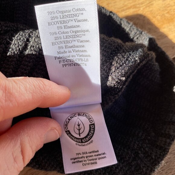 Everlane Cozy Rib Long-Sleeve Tee - size XS Black - Picture 13 of 13